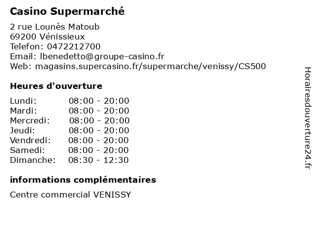 ᐅ Horaires d'ouverture „Casino Supermarché“ | 2 rue Lounès Matoub ...
